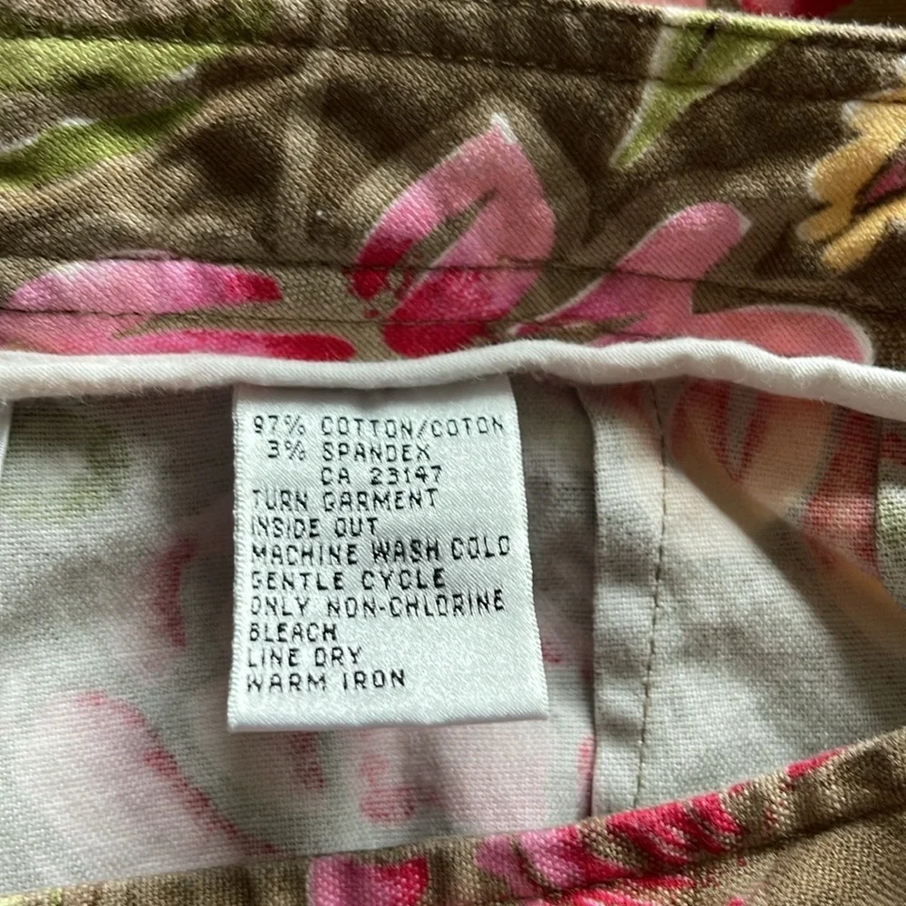 Talbots - floral cropped pants - size 14